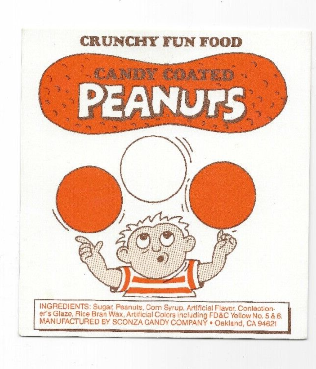 4 DIFFERENT VENDING MACHINE PLACARDS FOR CANDY COATED PEANUTS 4 CARDS