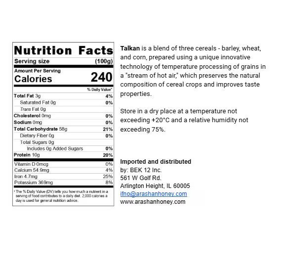 Arashan Talkan – 2.2 lbs | Roasted Barley Flour | Traditional Kyrgyz Super Food