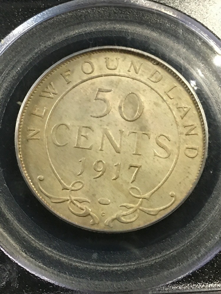 1917C PCGS Graded, Newfoundland ¢50 Cent, **MS-63**