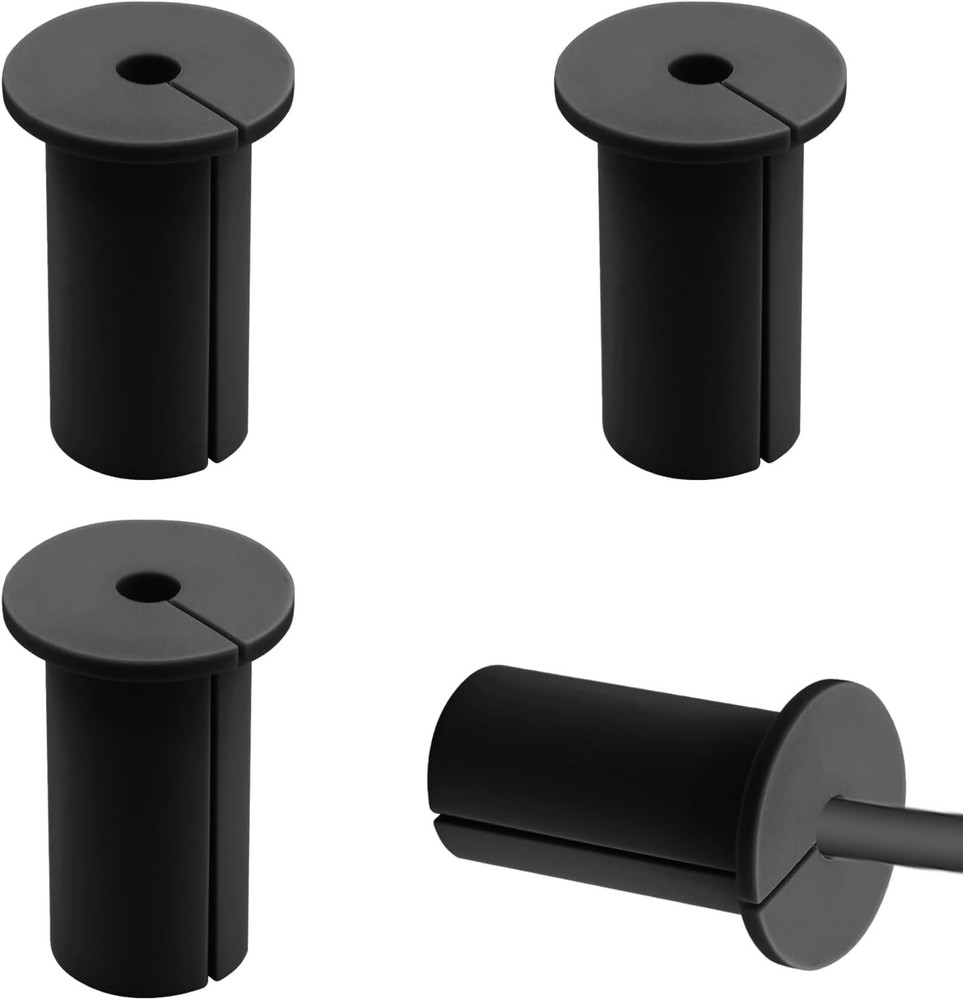 4Pcs Wall Cable Pass Through Grommets, Silicone Grommets Black