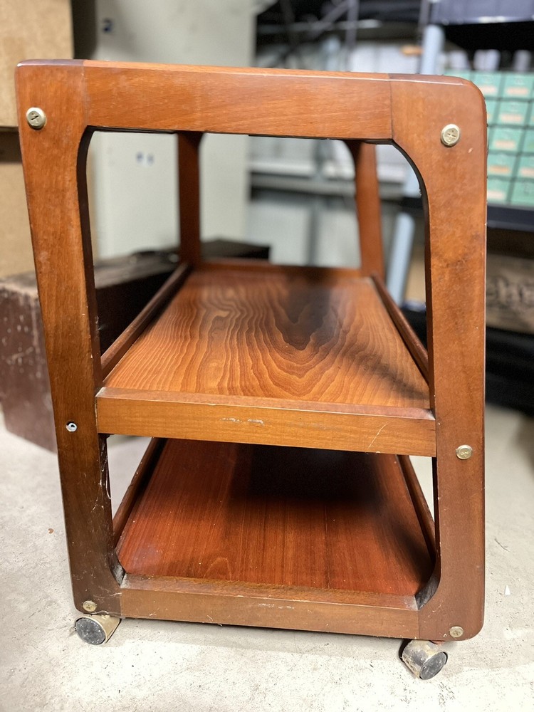 Mid-Century Style Three-Tier Rolling Cart