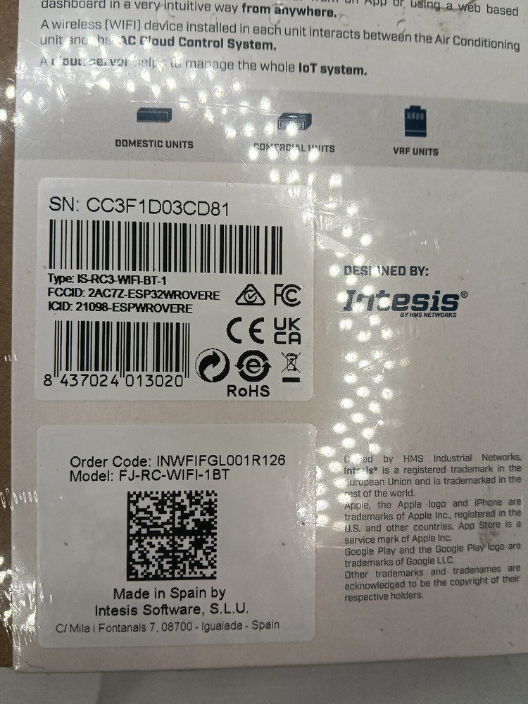 FUJITSU FJ-RC-WIFI-1BT Wired AC Cloud Control Interface