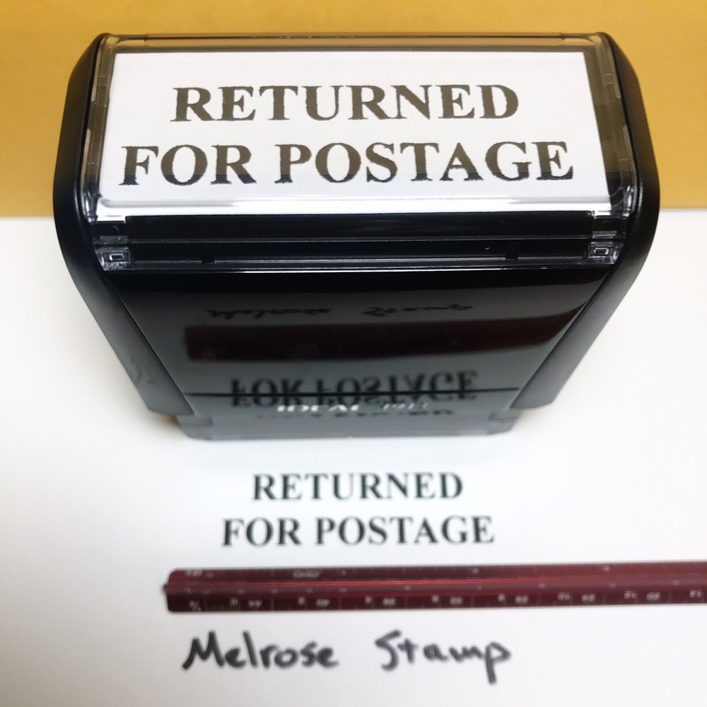 Returned For Postage Rubber Stamp Black Ink Self Inking Ideal 4913
