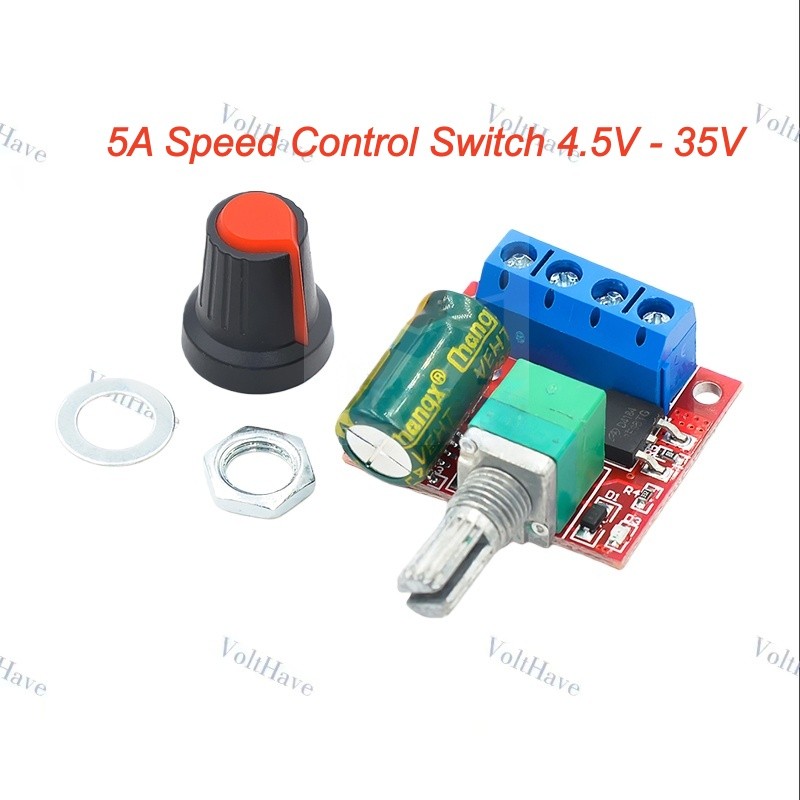 5PCS PWM DC Motor Speed Controller, 5A Speed Control Switch, 4.5V - 35V New