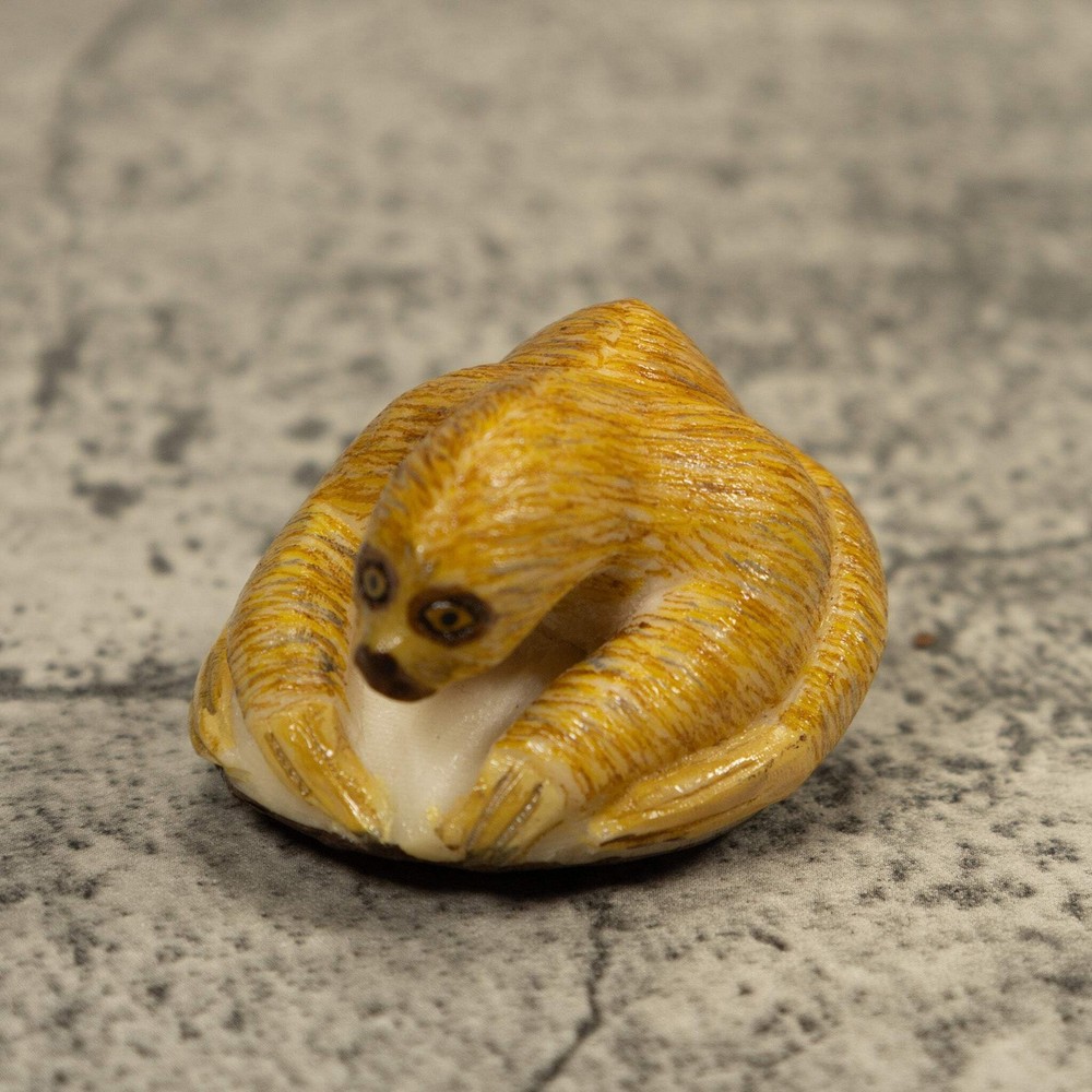 Brown Sloth Tagua Carving