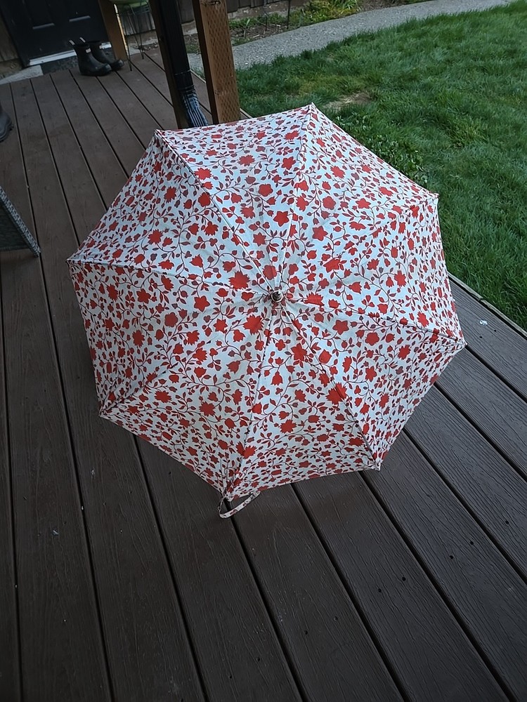 Vintage Red And White Umbrella