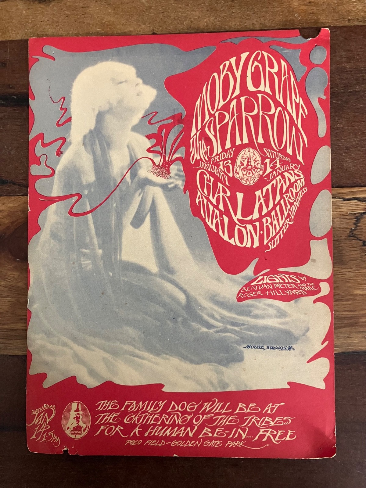 Avalon Ball Handbill Postcard MOBY GRAPE Charlatans  Art: S. Mouse & A. Kelly