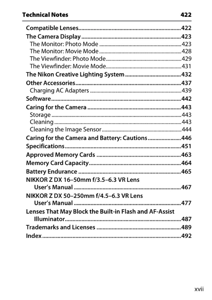 Nikon Z50 — User Reference Manual Guide — 1/2 Size, 5.5" x 8.5" Small Compact