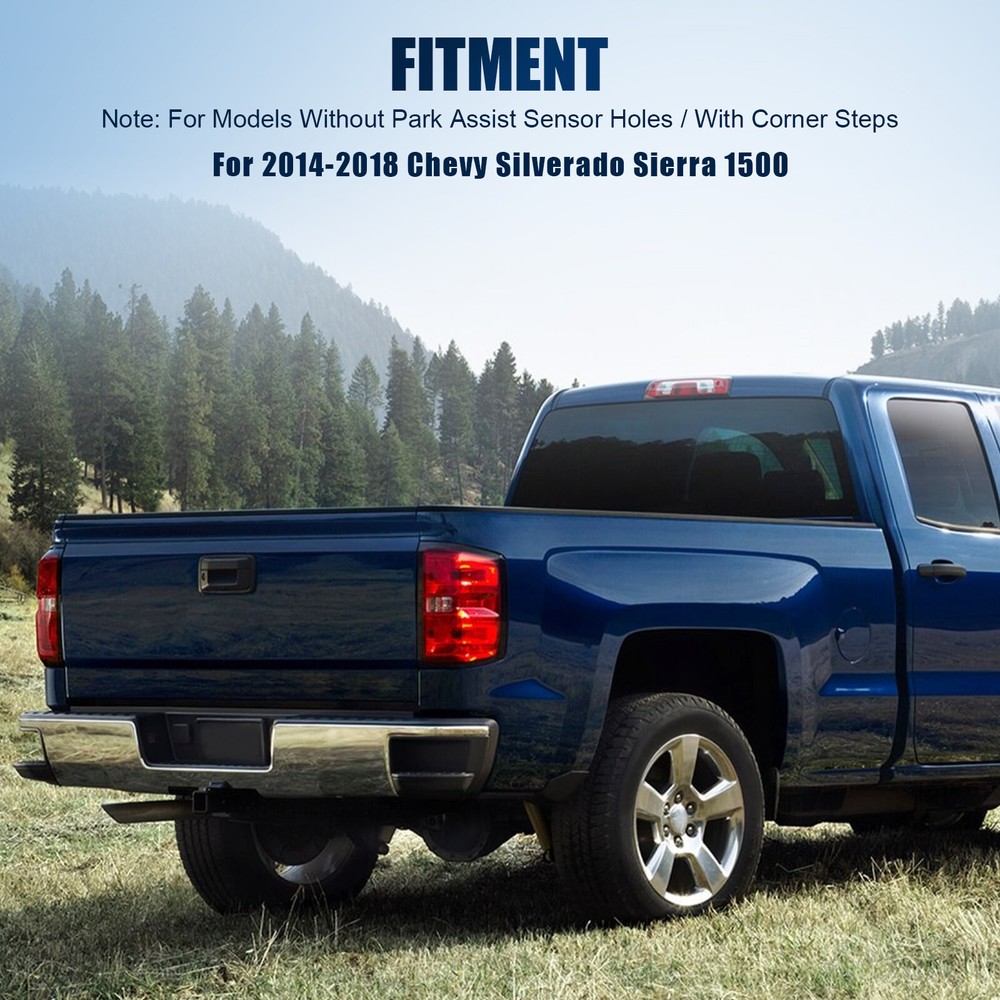 Chrome Rear Step Bumper W/O Sensor For 2014-2018 Chevy Silverado GMC Sierra 1500