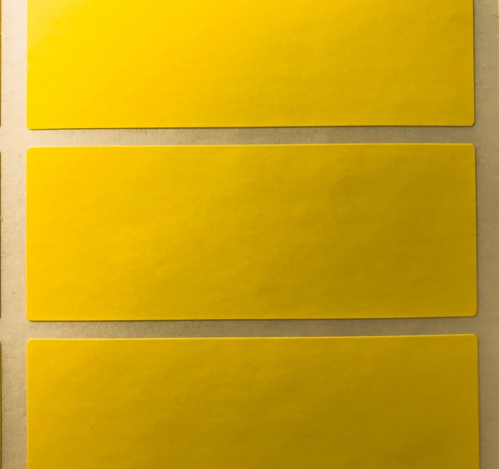 Large Yellow 30 x 78mm Colour Code Rectangles / File Stickers - Sticky Labels