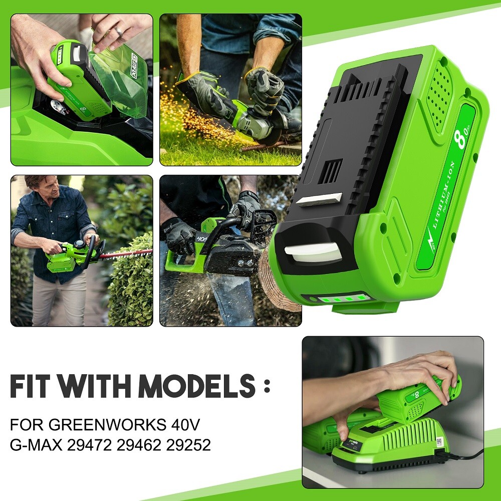 40V 8.0Ah Lithium Battery For Greenworks G-MAX 40 Volt 29472 29462 29252 20202
