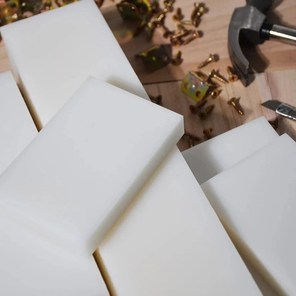 HDPE Block White PE Polyethylene Rectangular Solid Plastic 2x12x3,