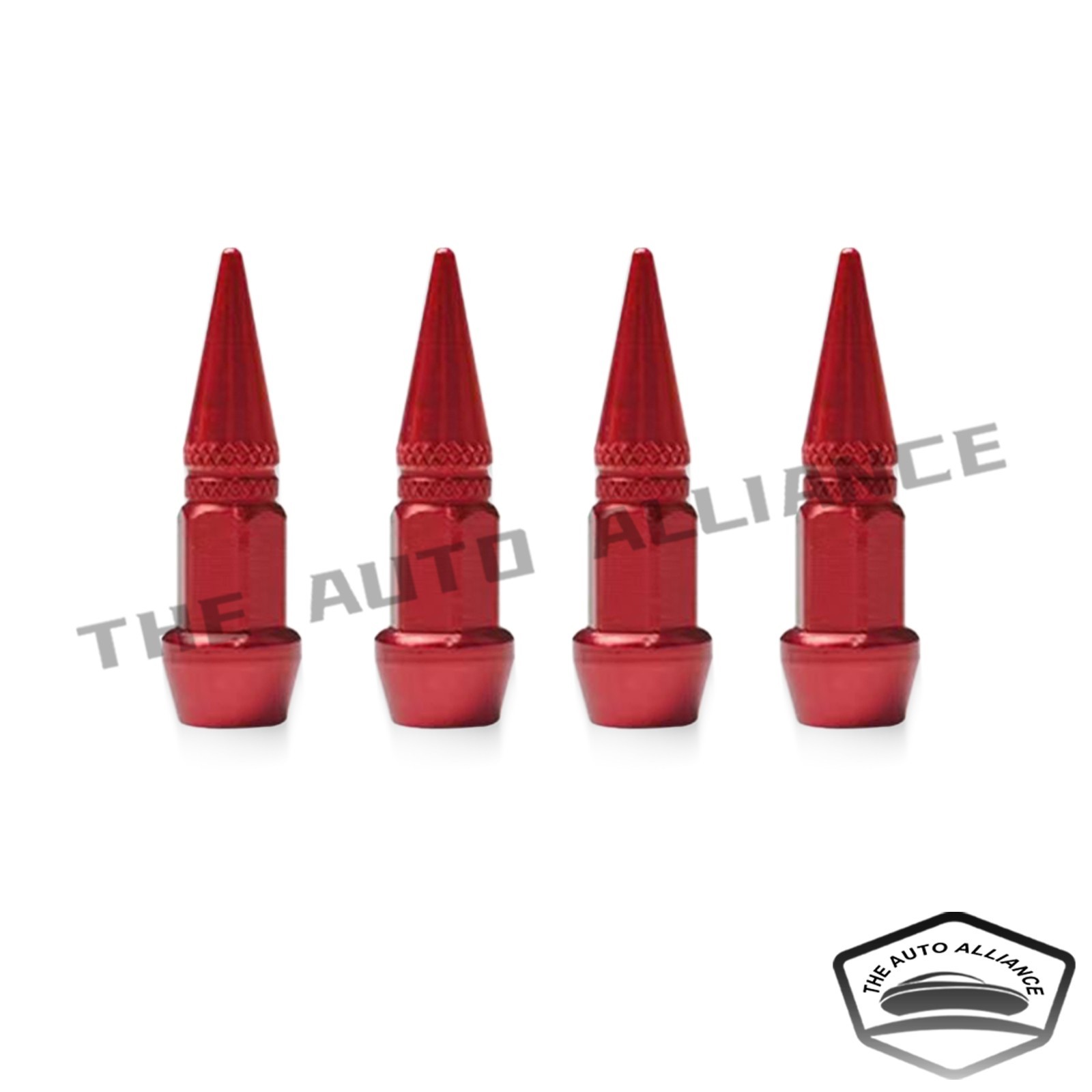 4PCS Spike Bullet Valve Stem Caps Cover Tire Wheel Metal Aluminum Pointed