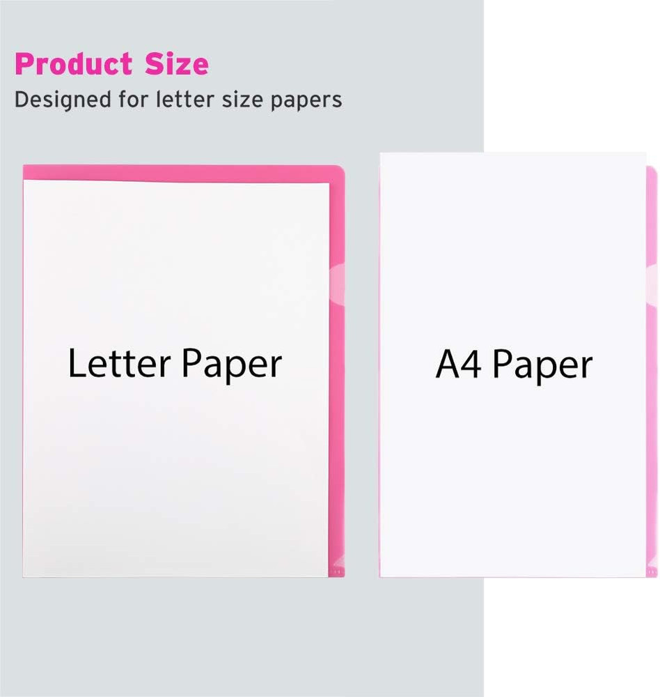 25 Pack Clear Document Folder Project Pockets, Clear Plastic Folders Letter Size
