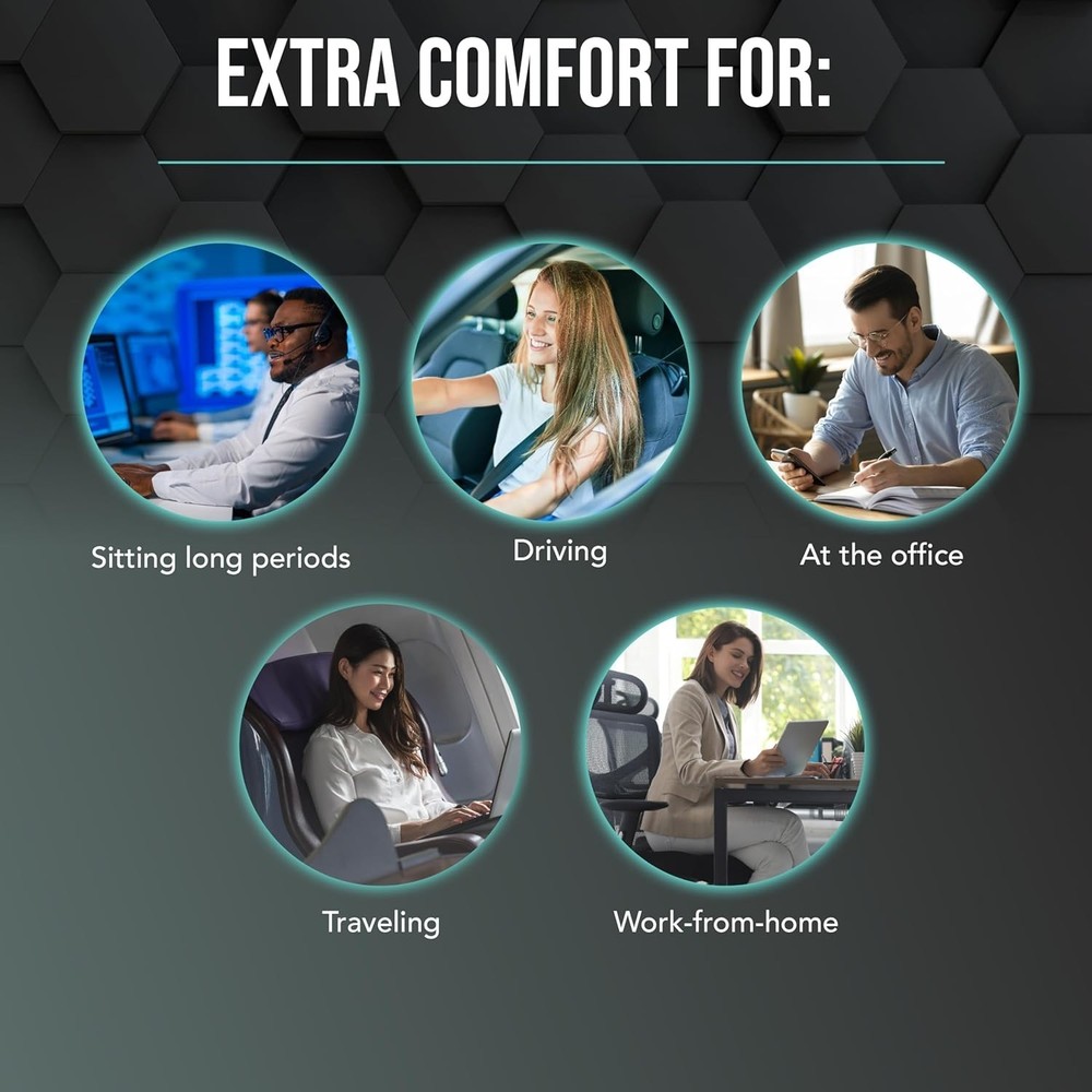 Samsonite Memory Foam Ergonomic Lumbar Support Pillow Car/Work/Plane/Office