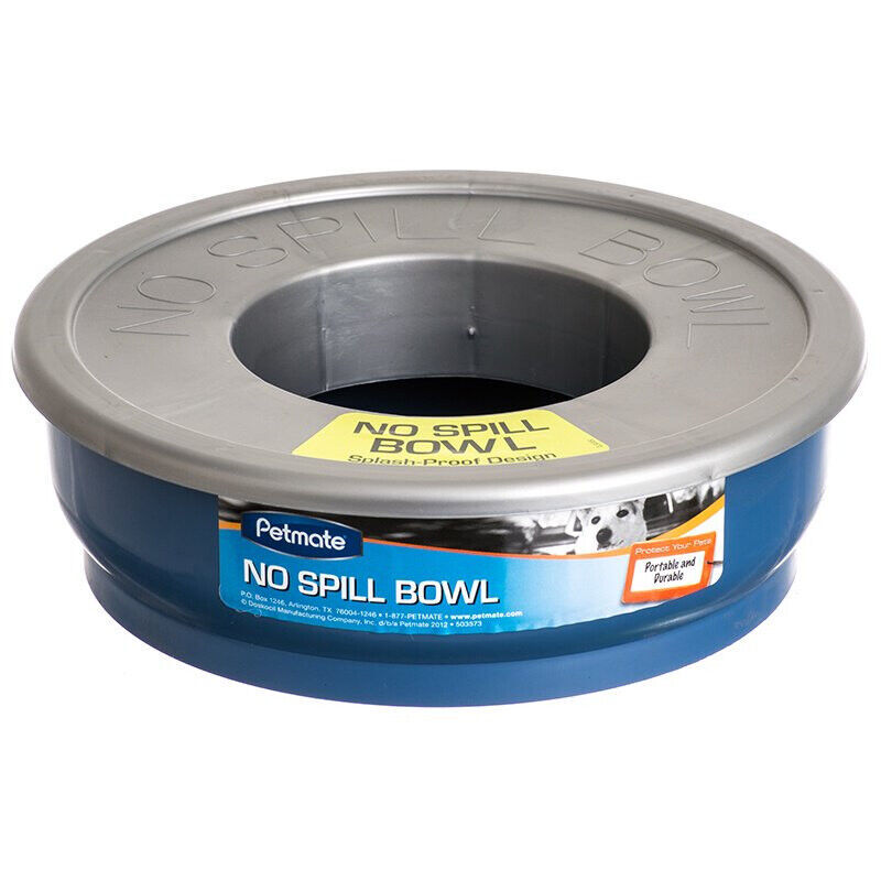 PetMate No Spill Travel Bowl 23371 No Splash Anti Skid Dog and Cat Water Bowl