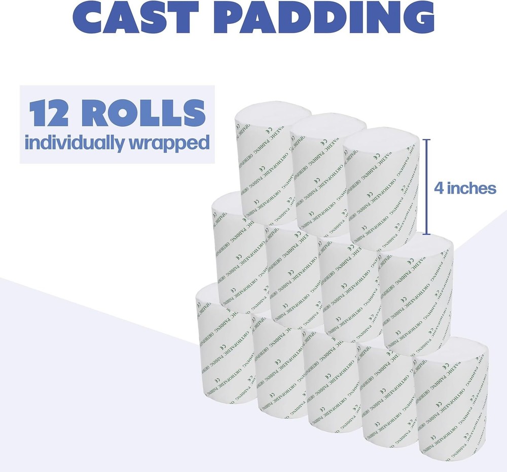 Cast Padding, 4" x 4 Yards, 12 Rolls/Bag