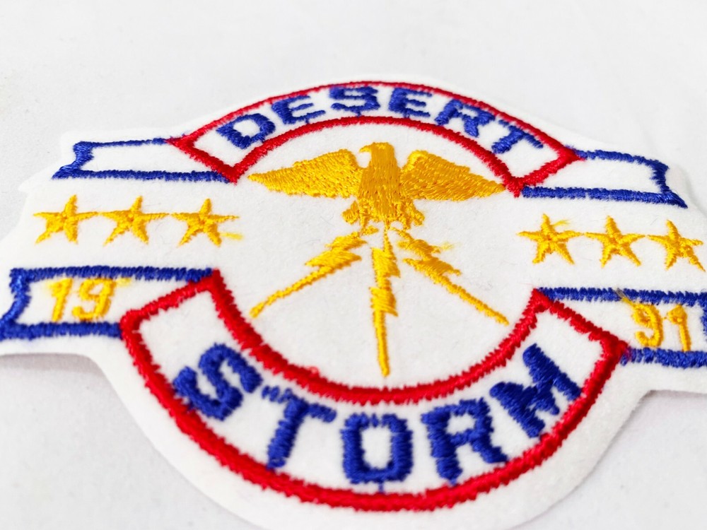 2 U.S. Army Desert Storm Subdued Desert Tan U.S. Flag Patch and Eagle Patch
