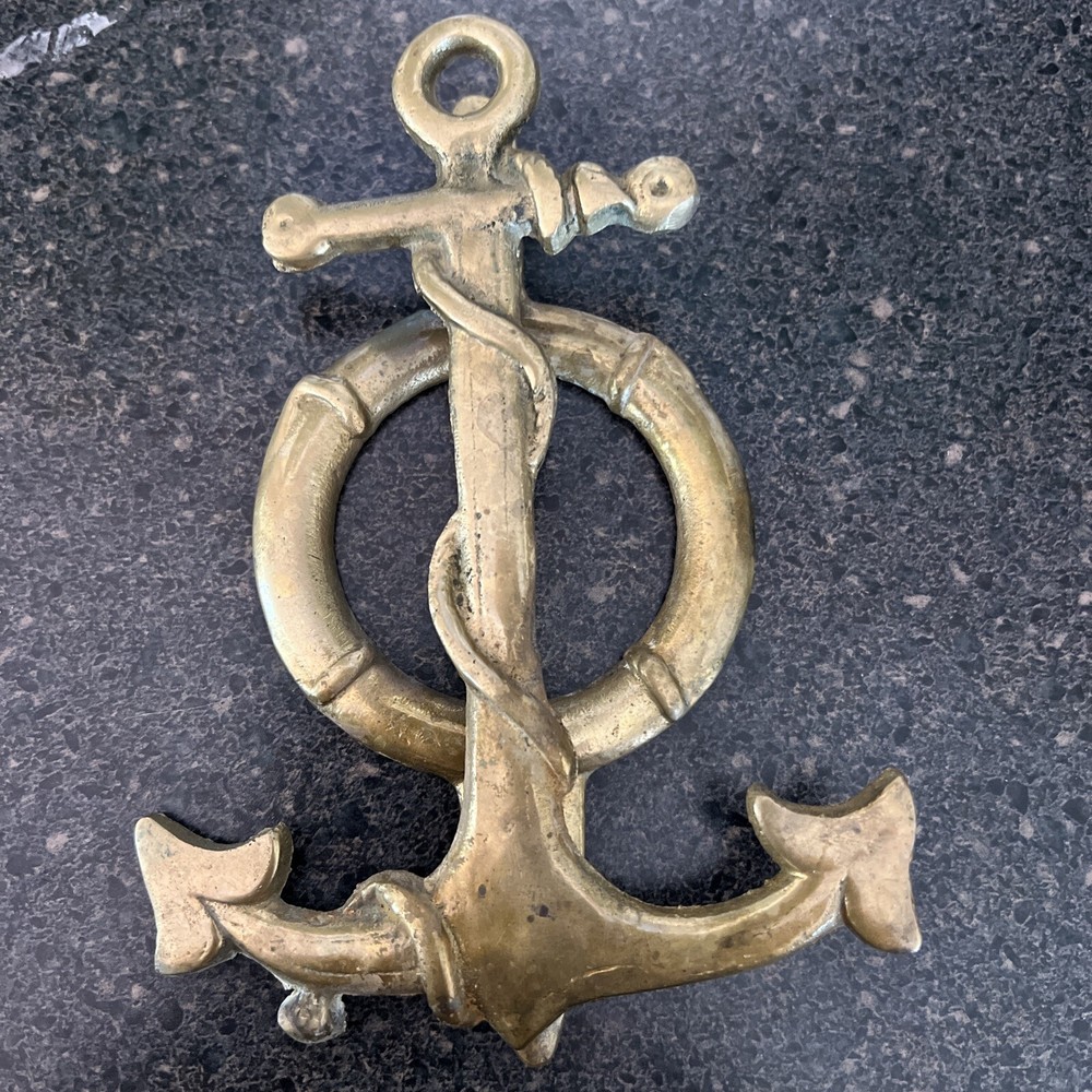 Vintage Brass Anchor Door Knocker