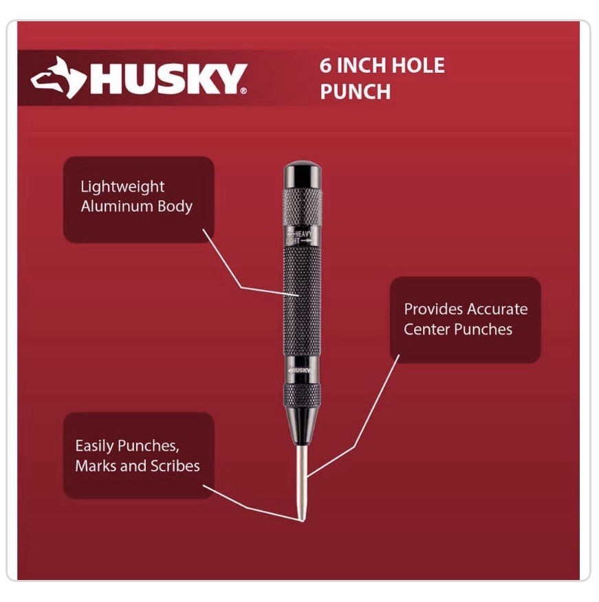 HUSKY Model: 70079H, Automatic Center Punch (Spring Loaded)