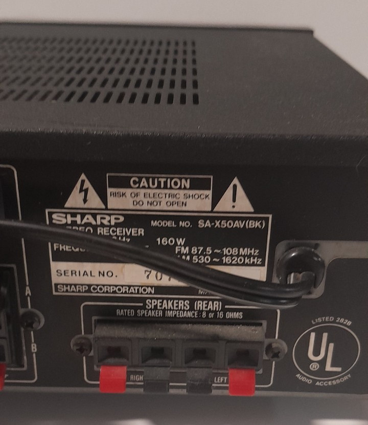 Sharp SA-X50AV AM/FM Stereo Receiver