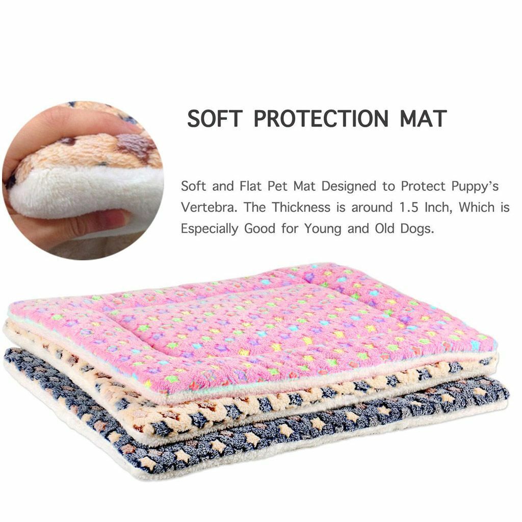 Self Warming Pet Bed Cushion Pad Dog Cat Cage Kennel Crate Soft Cozy Mat Blanket