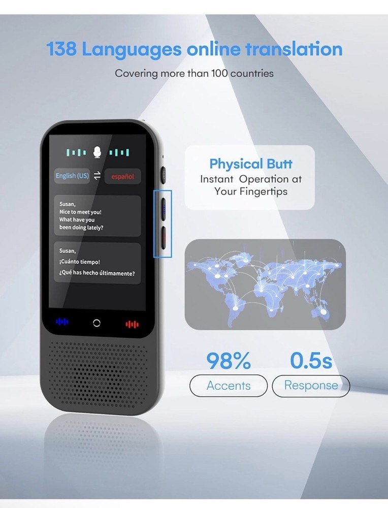 S80 Smart Voice Translator Device – Real-Time Multilingual Communication; Learni