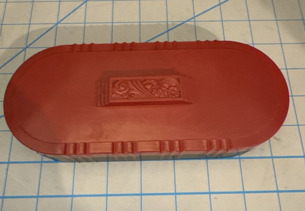Vintage Bakelite Red Hinged Lid Art Deco Box