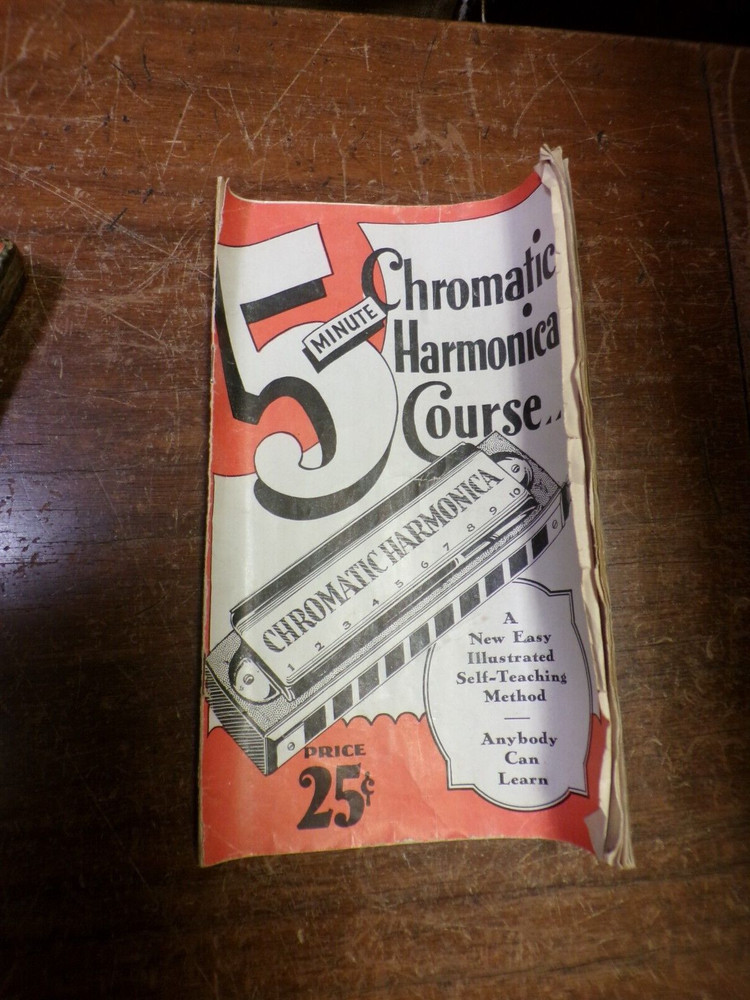 1933 5-Minute Chromatic Harmonica Course Self Teaching Booklet USED