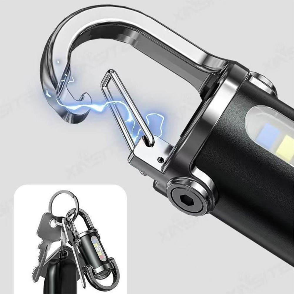 3-PACK Super Bright LED Mini Flashlight USB Rechargeable Pocket Keychain Torch n