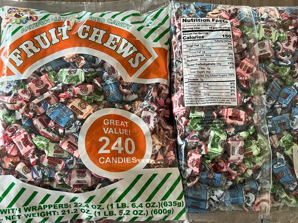 Chews Fruit Assorted Bag, 240 Piece, 21.2 Ounce