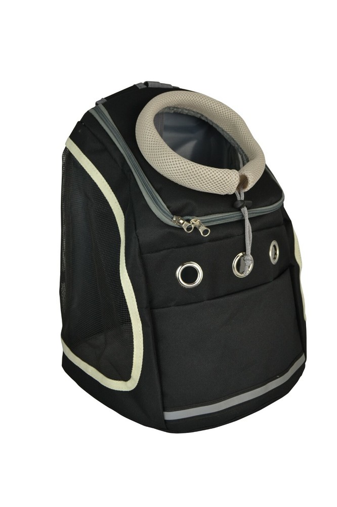 Black Fabric Dog Backpack Animal Carrier