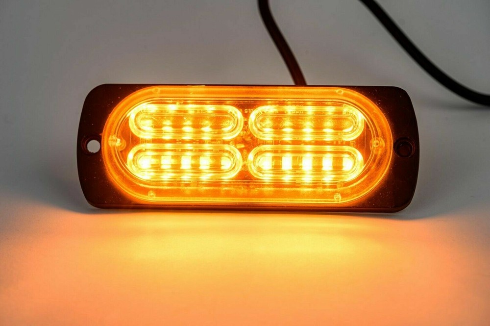 4X LED Penetration Lights 12-24V Orange Warning 18 Flash Modes Flashing