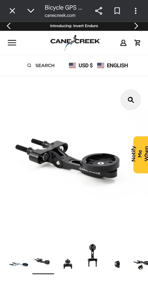 Cane Creek Computer Mount Garmin & Wahoo Compatible Adjustable Stem GPS Mount