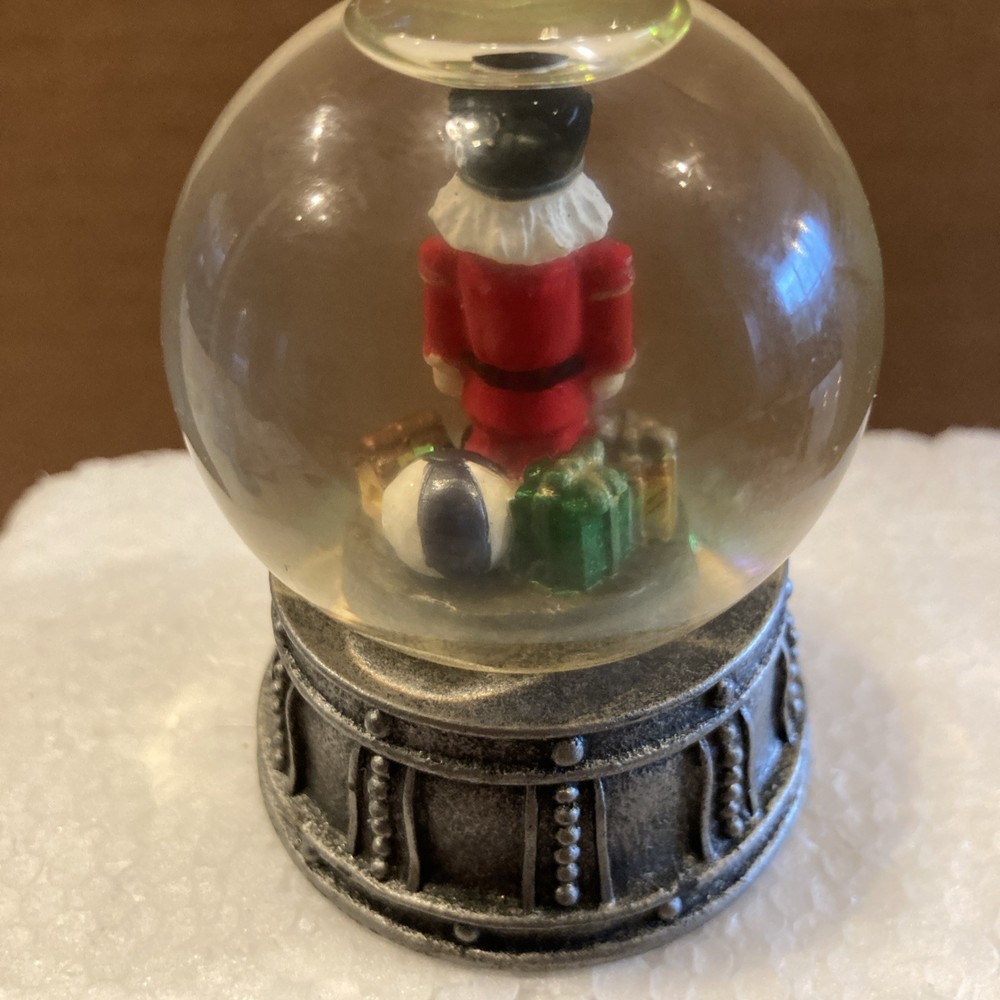 Mini Nutcracker Snow Globe With Metal Base Height 2.5 inches