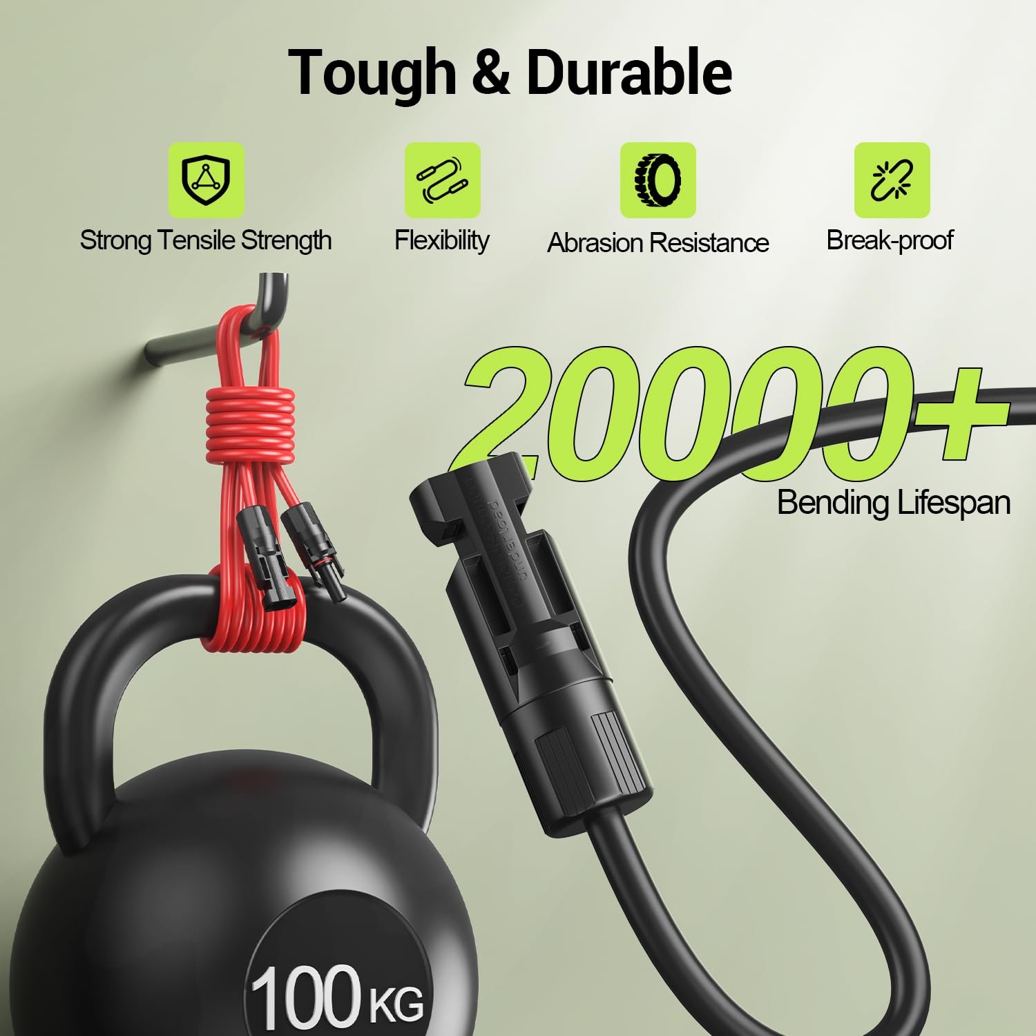 Aimou 20Feet 10AWG Solar Extension Cable, 10 Gauge Panel 10AWG, 20FT