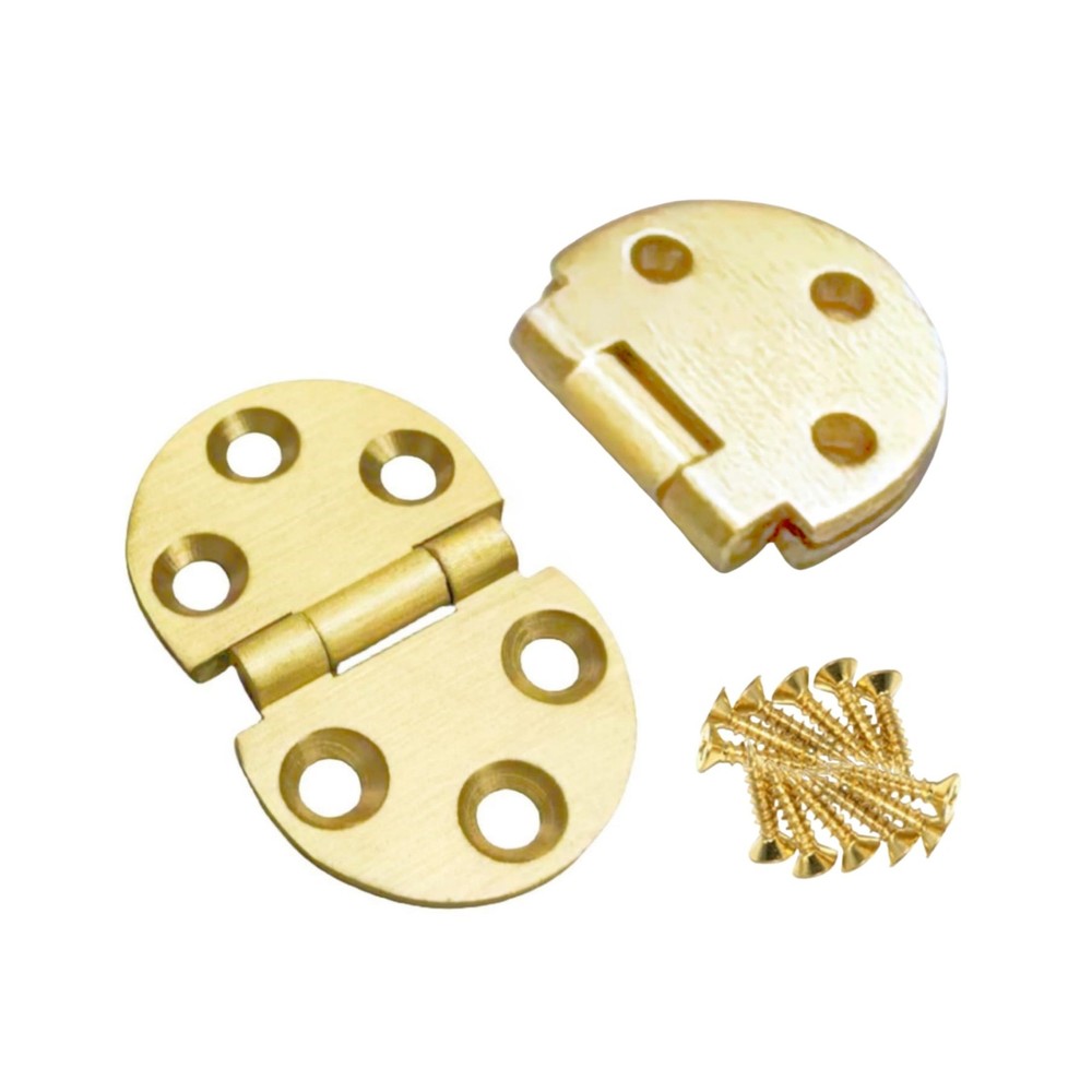 2pcs Solid Brass Hinges Door Flip Folding Tabletop Concealed 1.85 Inch 47mm