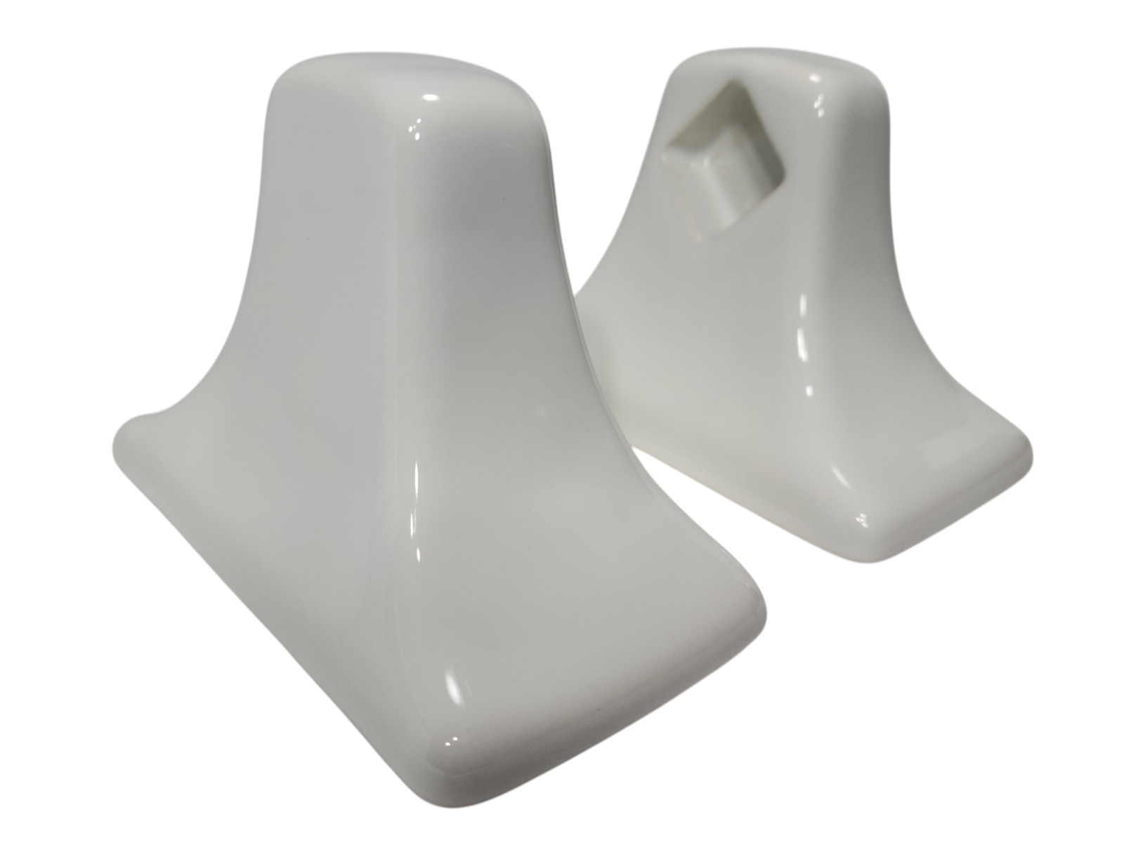 Vintage White Ceramic Towel Bar Rod Rack Post Holders Flat Back Glue over Tile