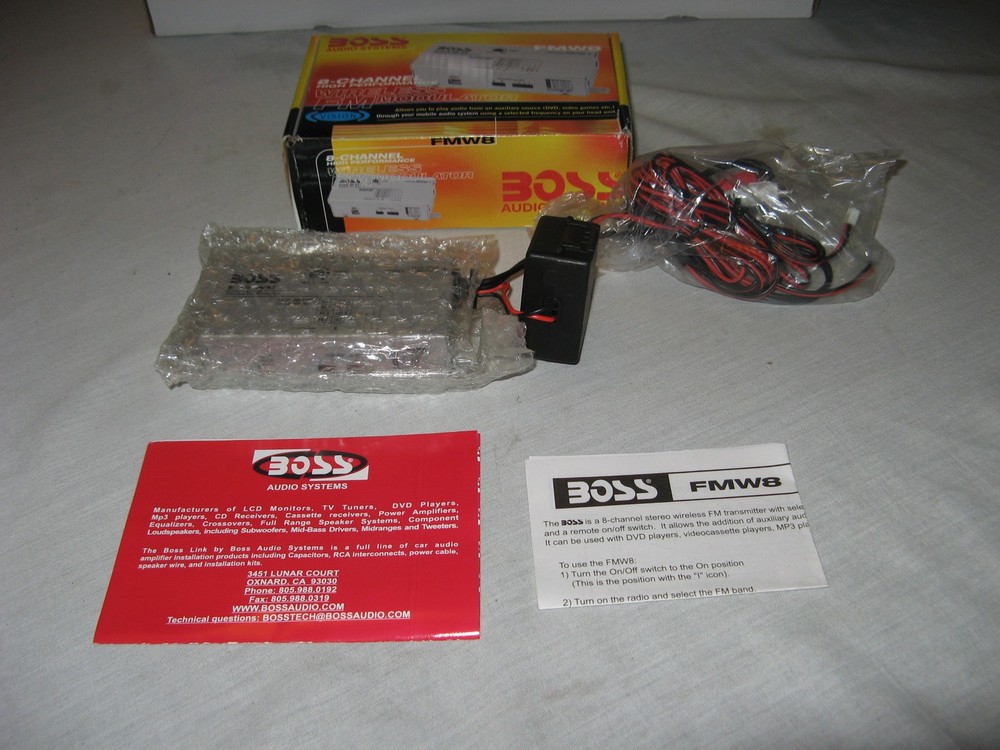 Wireless FM Modulator High Performance Boss Audio FMW8 8-Channel NEW OPEN BOX