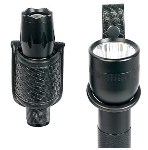 Compact Flashlight Holder(Open Top)+ Flashlight Ring Basketweave Outer Snap