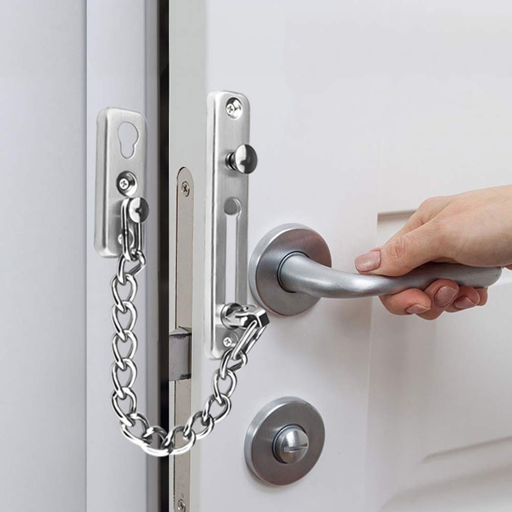Anti-Theft Lock Security Chain Door Guard Reinforced Solid Latch Clasp...