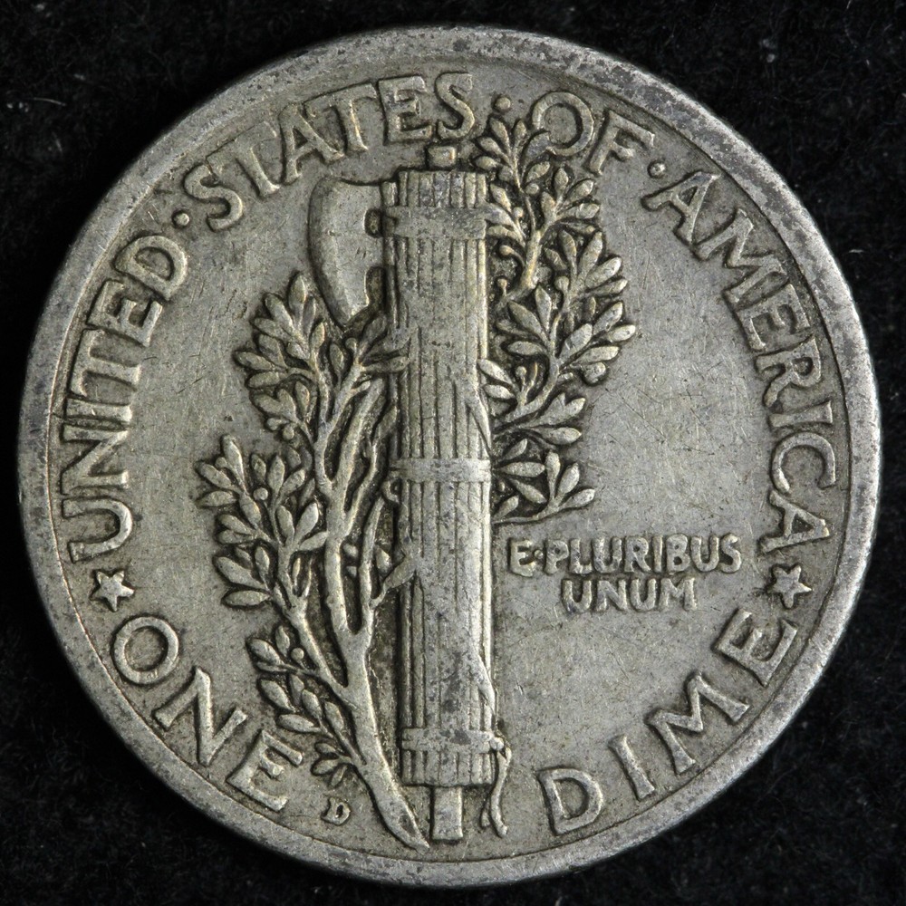 1918-D Mercury Silver Dime XF E217 UACK