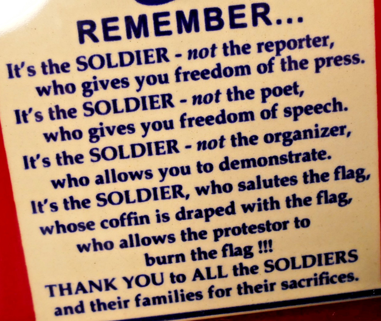 Shadow Box Frame REMEMBER THE SOLDIER Thank You Wall Hanging Tile Plaque Black