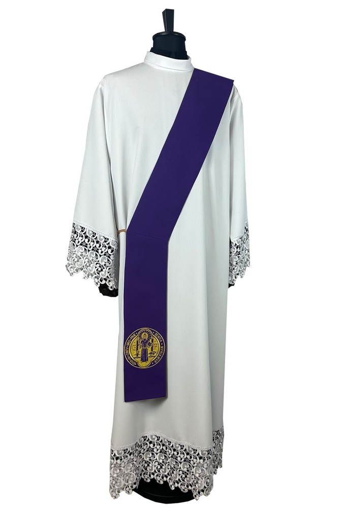 DEACON stole St Benedict , Golden  embroidery
