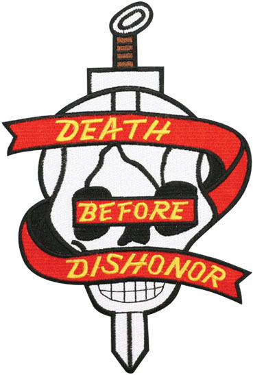 MARINES CORPS SKULL DEATH BEFORE DISHONOR JACKET PATCH