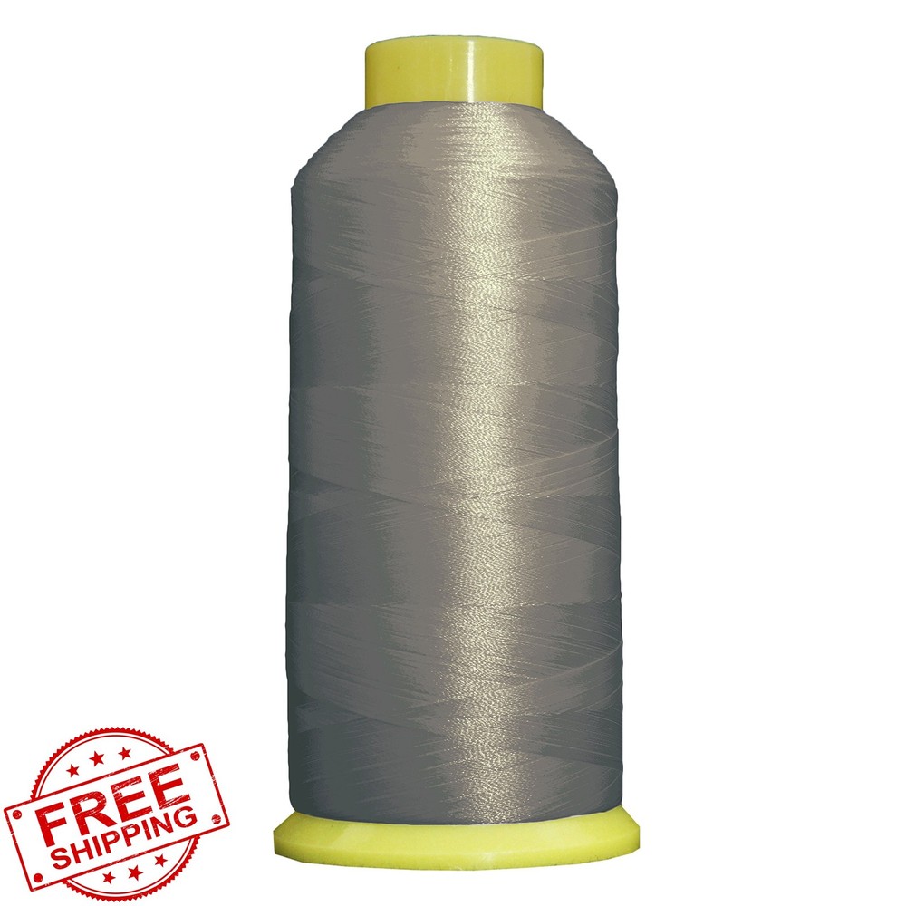 Threadart Grey Polyester Machine Embroidery Thread, 5000M High Tenacity
