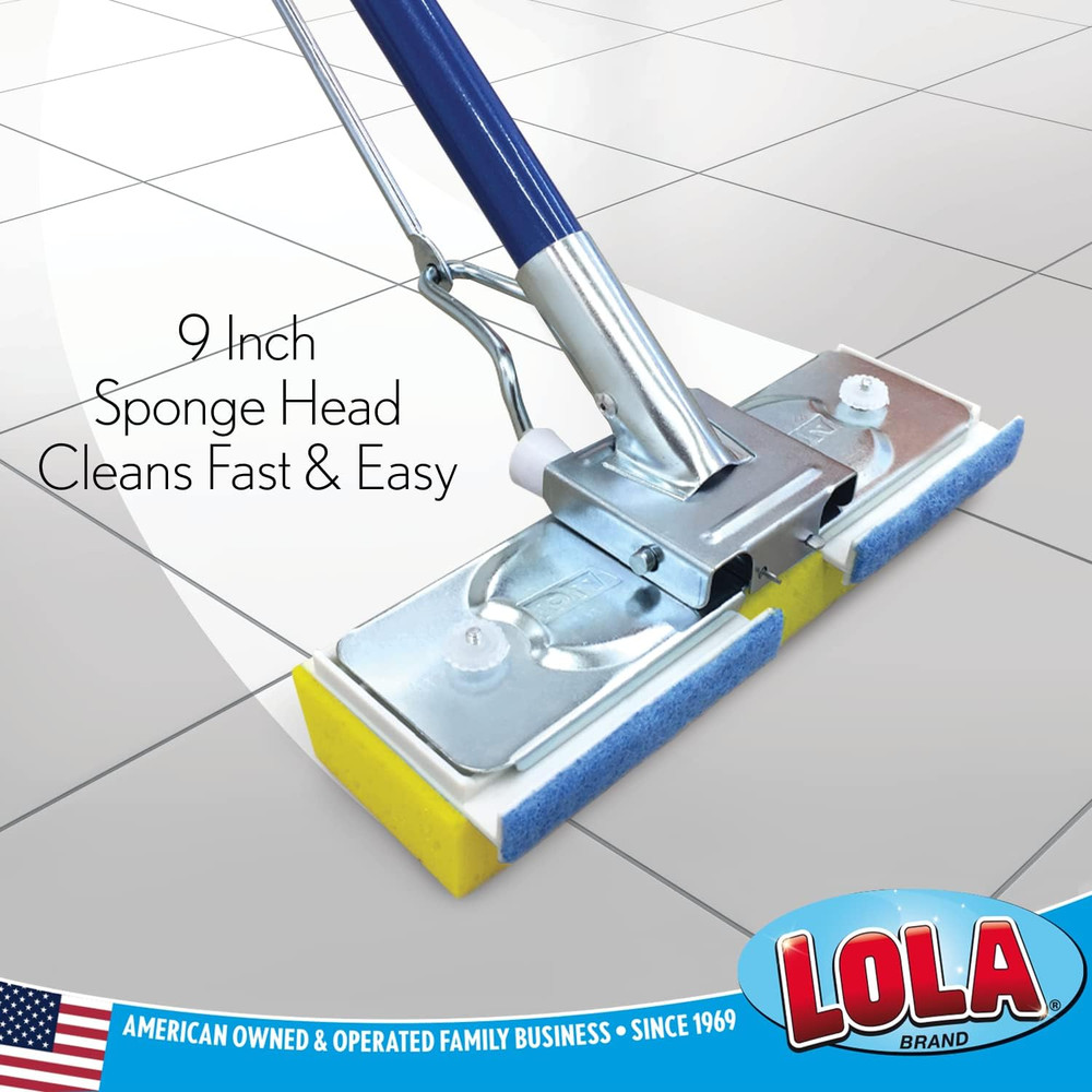 LOLA Squeeze Matic Butterfly Sponge Mop Refill, 9", 2 Pack Replacement Head, Flo