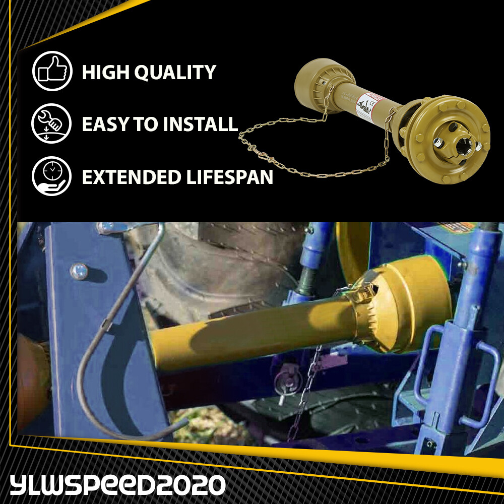 PTO Shaft PTO Drive Shaft 1-3/8"x6 Spline w/ Slip Clutch T4 31.5-41" Yellow New