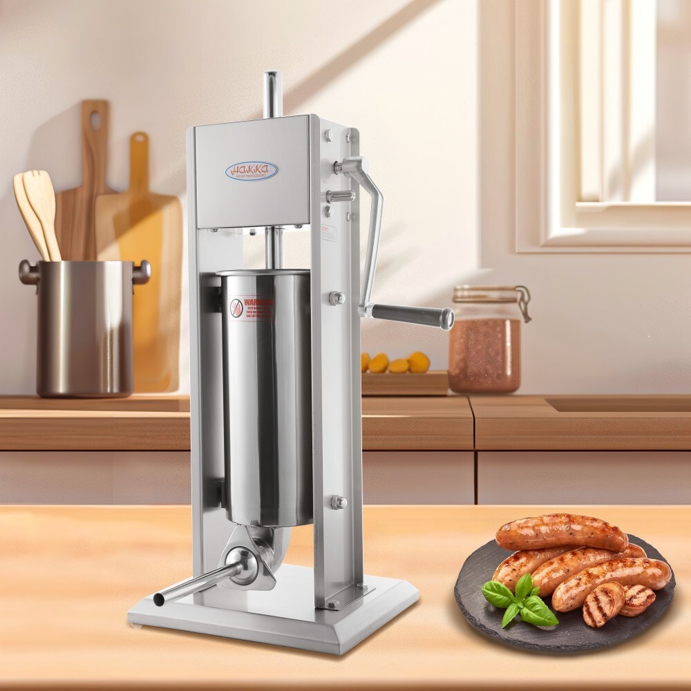 Hakka Sausage Stuffer Filler 5L 11LB Vertical Meat Maker 2 Speed Stainless Steel