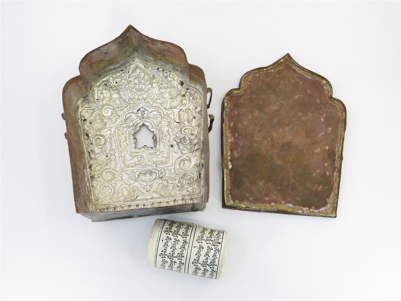 Antique Tibetan Gau Ghau Prayer Box for Holding Prayers or Auspicious Items 7"